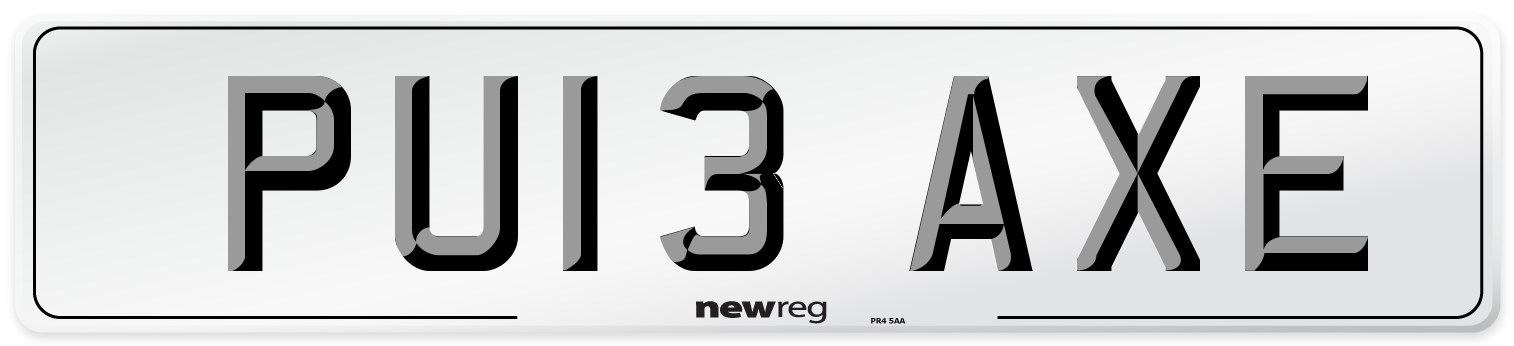 PU13 AXE Number Plate from New Reg